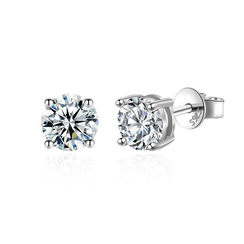 Brinco Moissanite Ponto de Luz 1ct em Prata 925