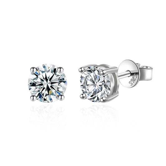 Brinco Moissanite Ponto de Luz 1ct em Prata 925